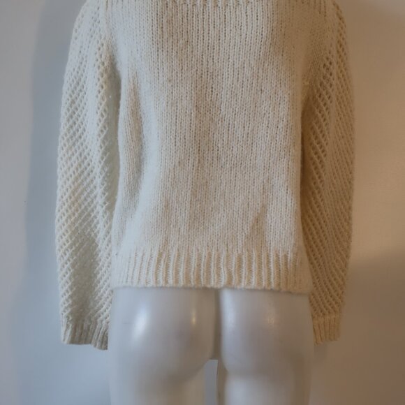Womens LoveShackFancy Cream Knit Sweater Sz M - Picture 9 of 12